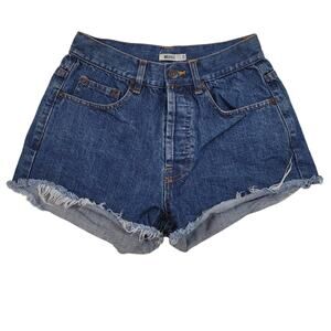 Brandy Melville Women's Frayed HemButton Fly Jean Denim Shorts 38
